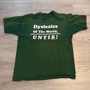 Vintage 96 Ripple Junction Dyslexics Untie T-Shirt Large 90s Single Stitch Green
